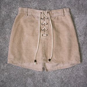 Kendall and Kylie Corduroy lace up skirt